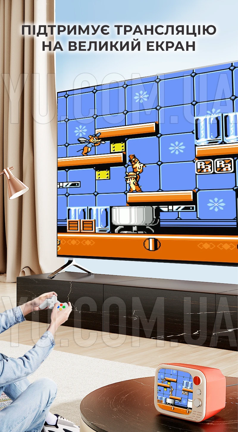 Ігрова портативна консоль H7 Mini TV РЕТРО з монітором 3.5″ + два джойстики (740 ігор)